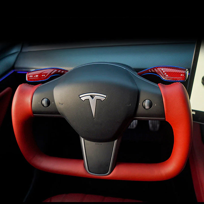 Levier de vitesse en fibre de carbone véritable pour Tesla Model 3/Y