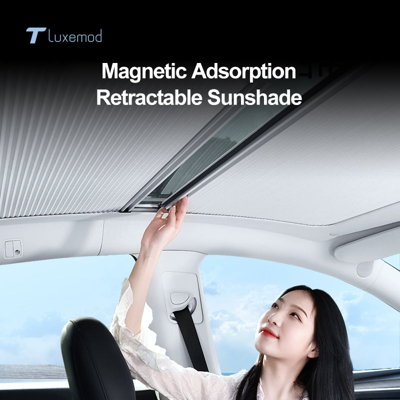 Magnetic suction telescopic sunshade for Tesla Model 3/Y