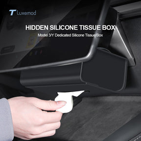 Versteckte Taschentuchbox aus Silikon für Tesla Model 3/Y