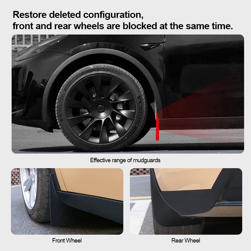 No-Drill Mud Flaps/Guards For Tesla Model 3/Y