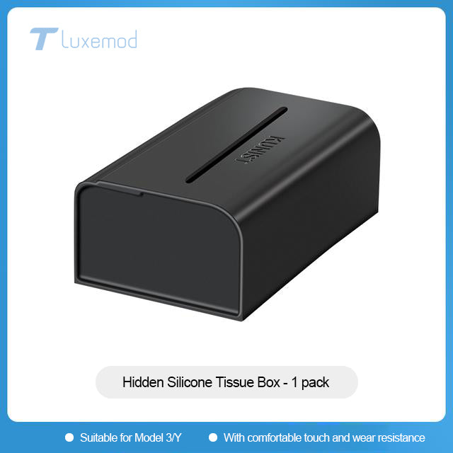 Hidden silicone tissue box for Tesla Model 3/Y