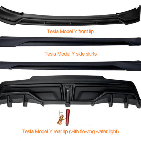 Pack Sport pour Tesla Model Y (lèvre avant, jupes latérales, lèvre arrière, becquet)